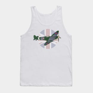 Supermarine Spitfire Fighter Aircraft with British Flag Tank Top